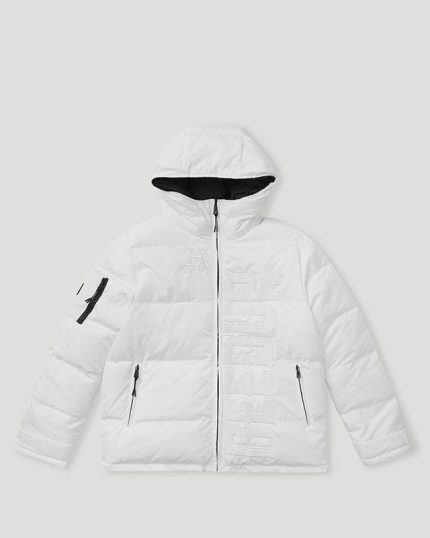 Geedup Core Logo Reversible Puffer Jacket – Black/White