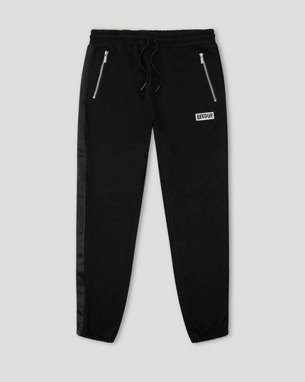 Geedup PFK Tape Black Trackpants – Premium Streetwear Essential