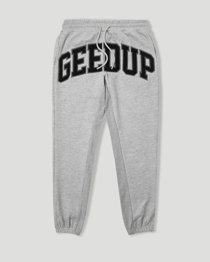 Grey Geedup Team Logo Marle/Black Trackpants